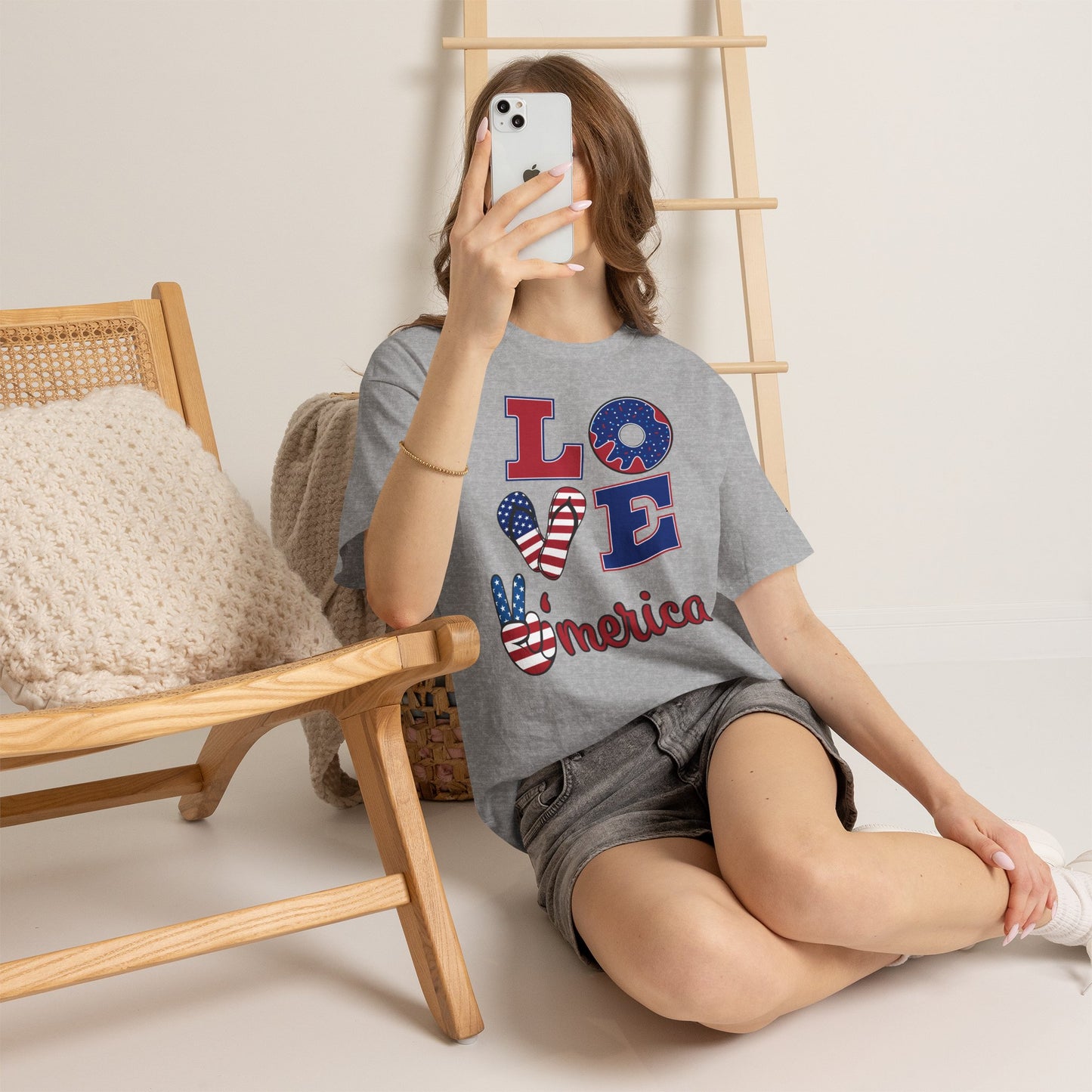 Camiseta Unissex Love America | Algodão Premium Gildan® 5000