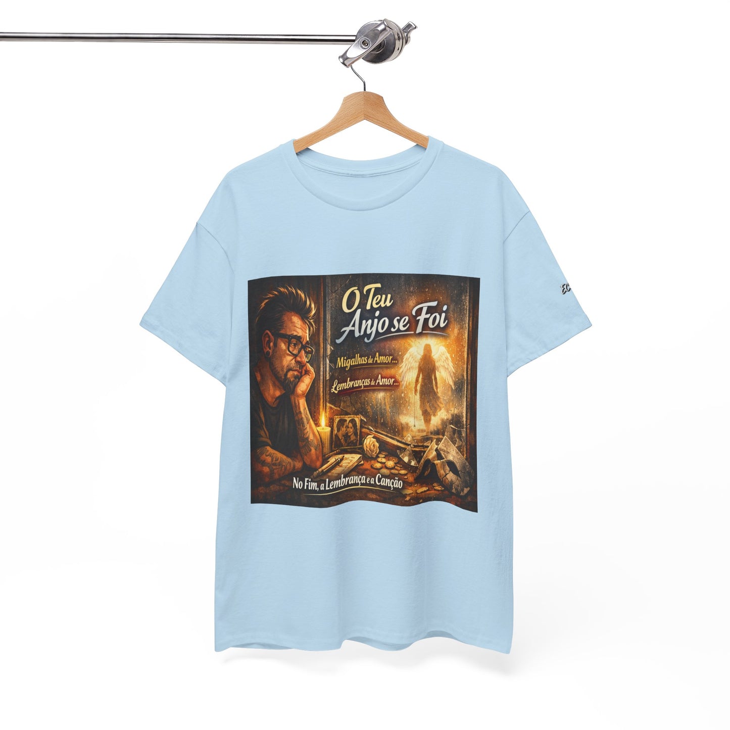 Camiseta Retrato Cinemático Streetwear – Arte Expressiva e Atmosfera Noturna