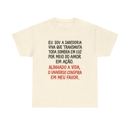 Camiseta Afirmação de Luz — Algodão 100% Clássico