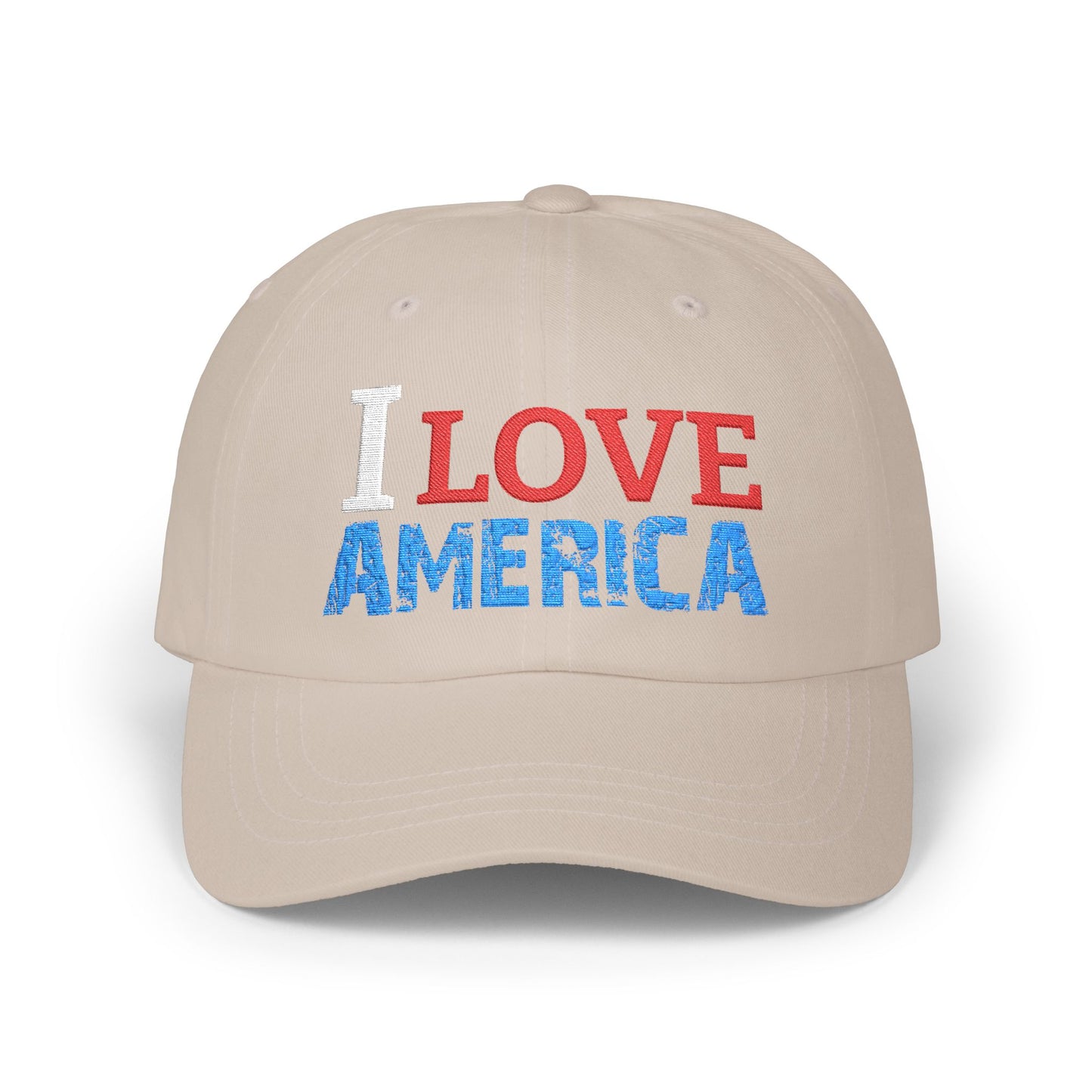 Boné Dad Hat Bordado Love 'Merica | Algodão Premium Ajustável