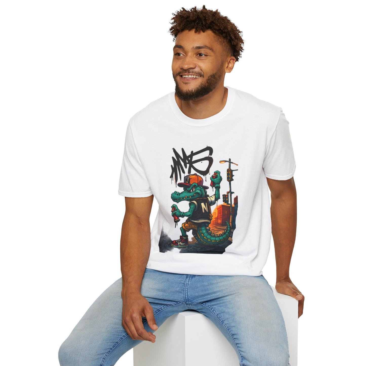 Camiseta Crocodilo Urbano Street Art – Algodão Ring Spun Leve