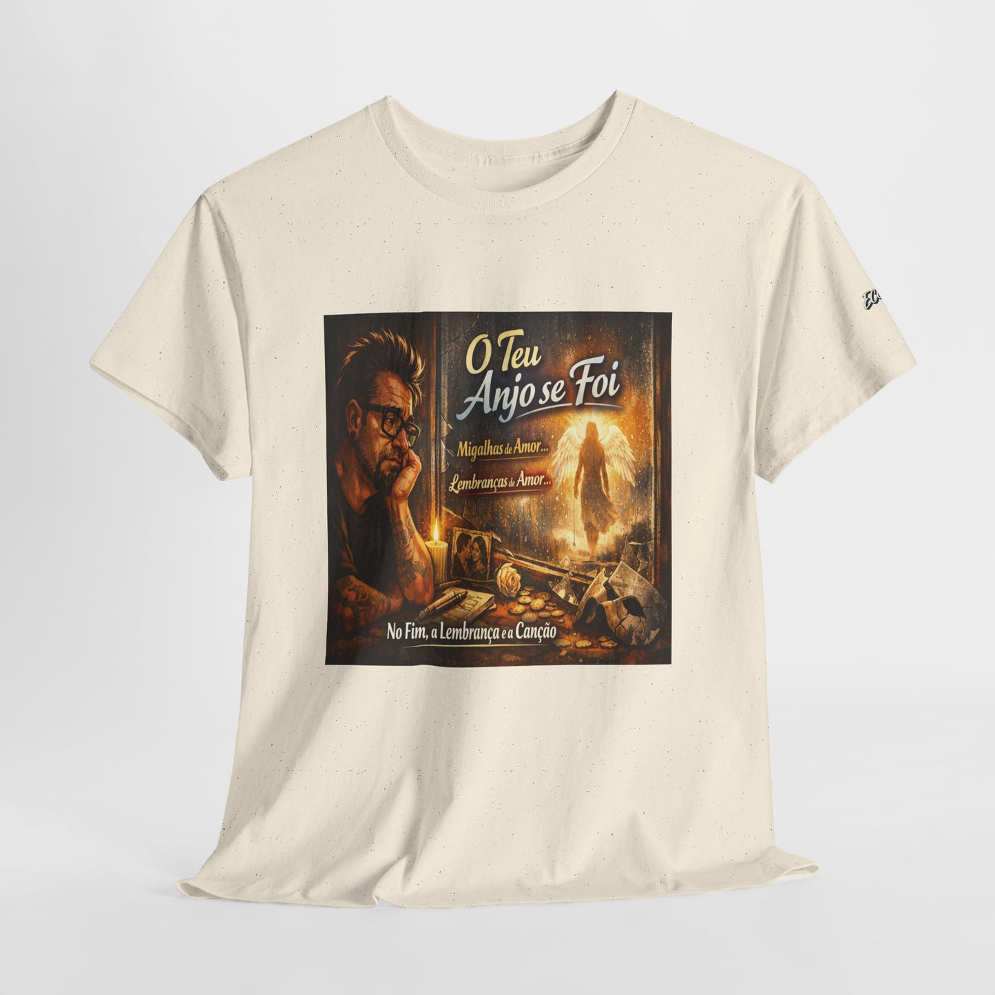 Camiseta Retrato Cinemático Streetwear – Arte Expressiva e Atmosfera Noturna