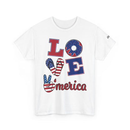 Camiseta Unissex Love America | Algodão Premium Gildan® 5000