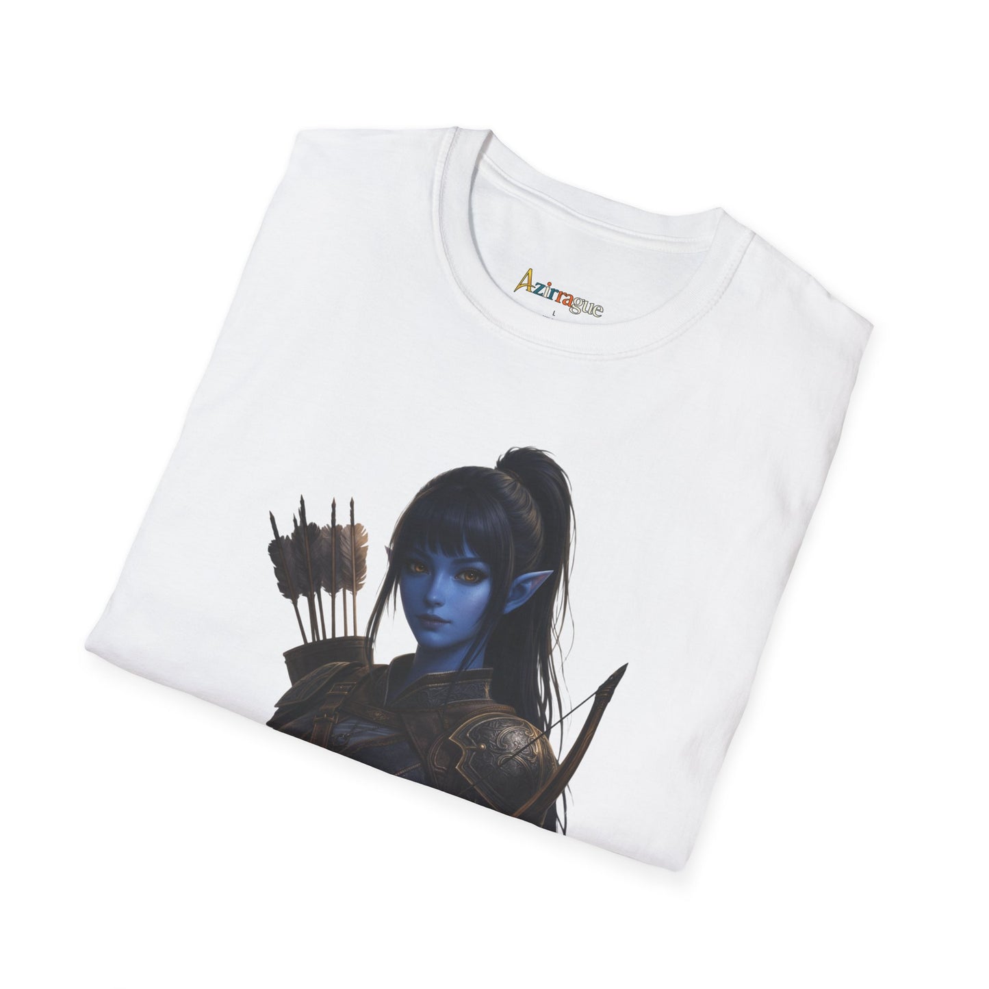 Camiseta Rogue Archer — Camiseta gráfica de arqueira elfa azul de fantasia