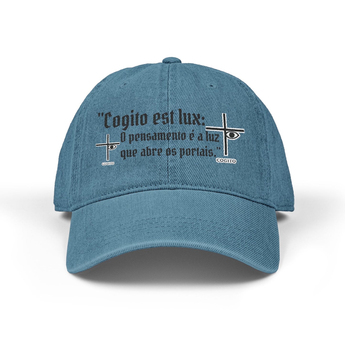 Boné Denim Frase Latina — Fé & Memória | OTTO Cap 18-204