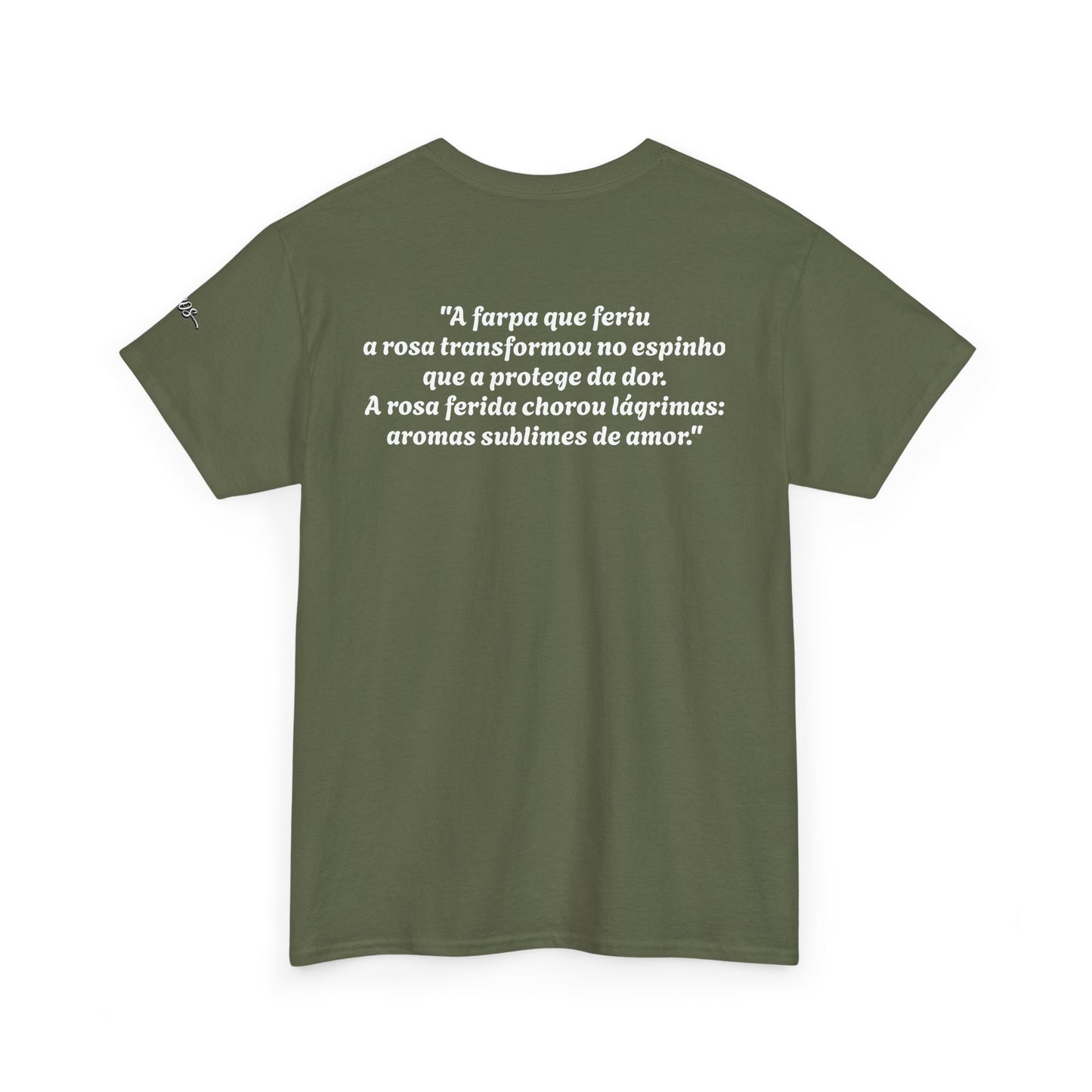 Camiseta Poema Azirrague — Rosa, Espinho e Amor