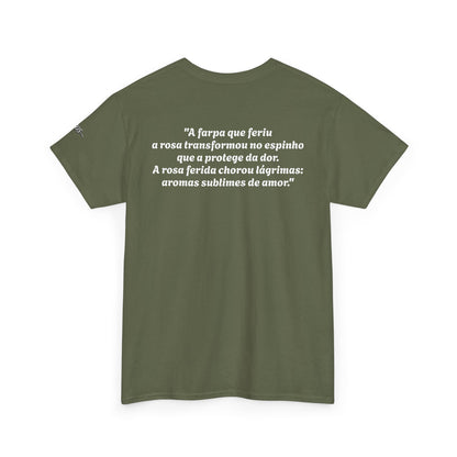 Camiseta Poema Azirrague — Rosa, Espinho e Amor