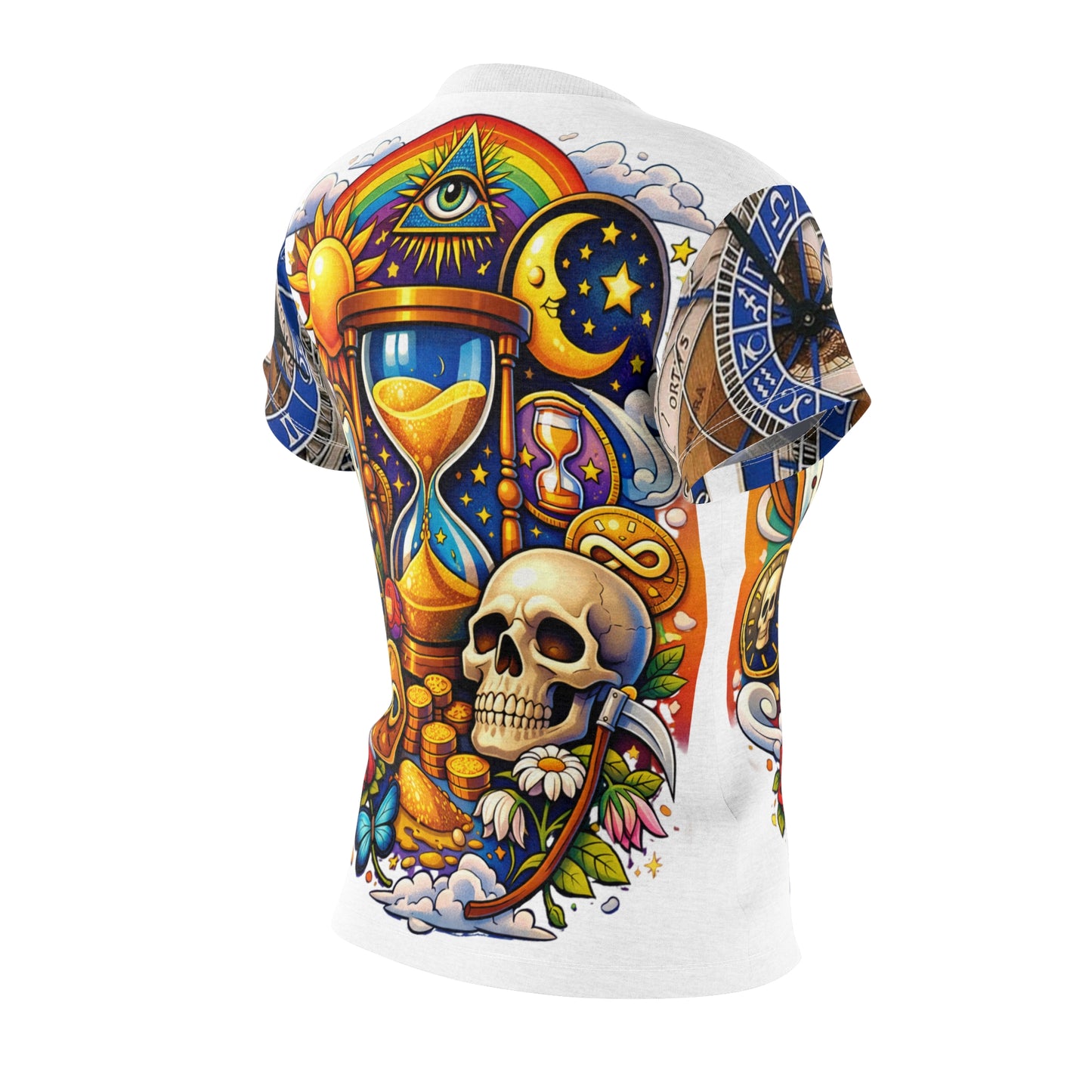 Camiseta As Moedas do Tempo — Estampa Poética Sobre Tempo e Consciência