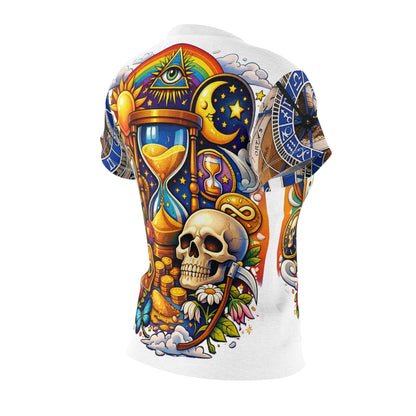 Camiseta As Moedas do Tempo — Estampa Poética Sobre Tempo e Consciência