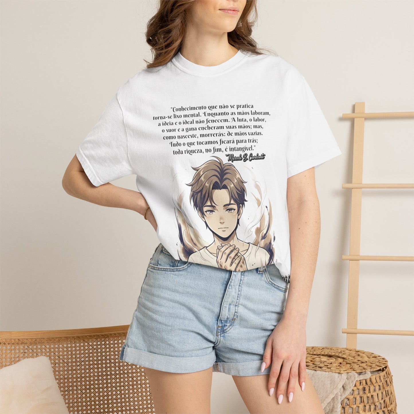Camiseta Poética Citação Portuguesa — Trecho de Marcelo B. Cavalcante