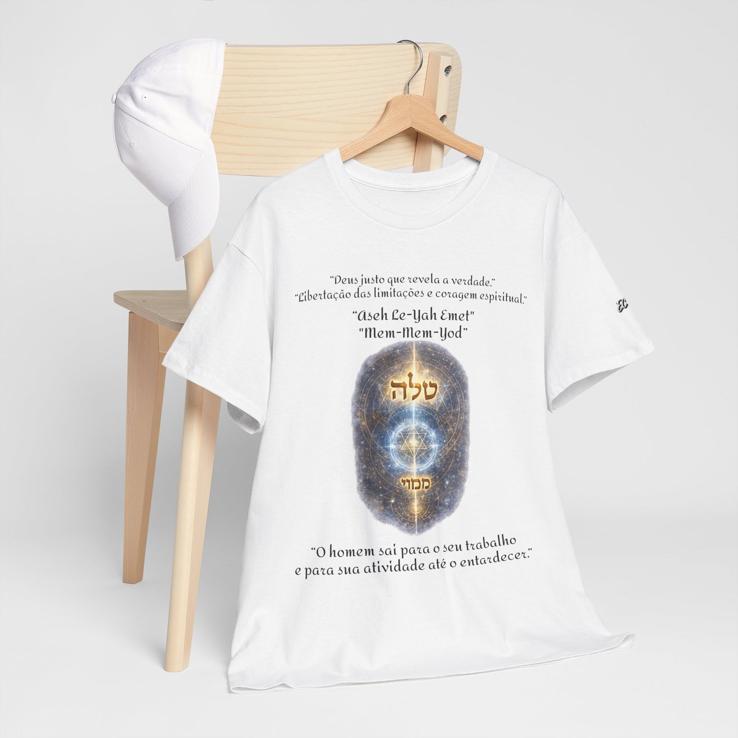 Camiseta Cabalística Asaliah & Imamiah – Símbolos Místicos e Energia Espiritual