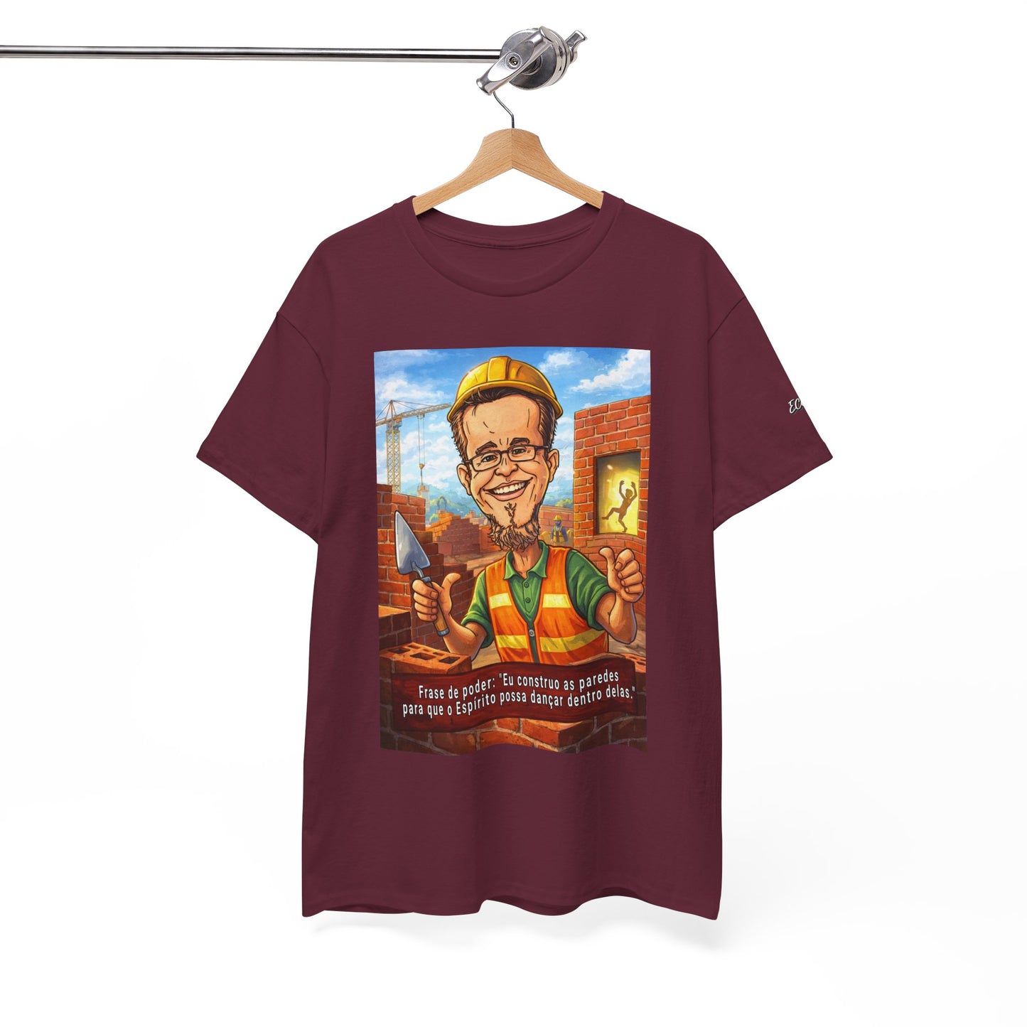 Camiseta Azimur com Frase de poder "Eu construo as paredes para que o Espírito possa dançar dentro delas."
 – Algodão Premium