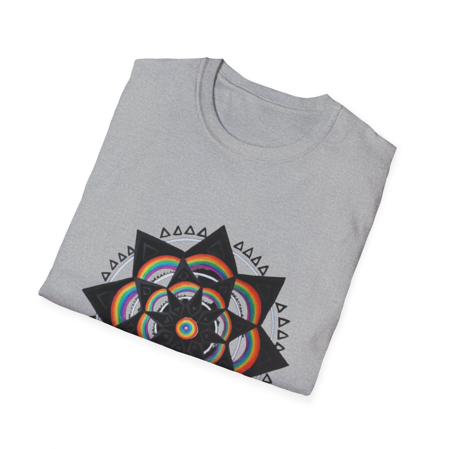 Camiseta estampada Mandala Geometric | Rainbow Tribal Flower Azirrague