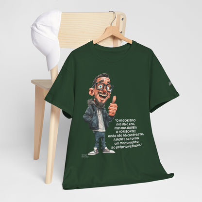 Camiseta Algoritmos e Ecos – Poema sobre Câmaras de Eco