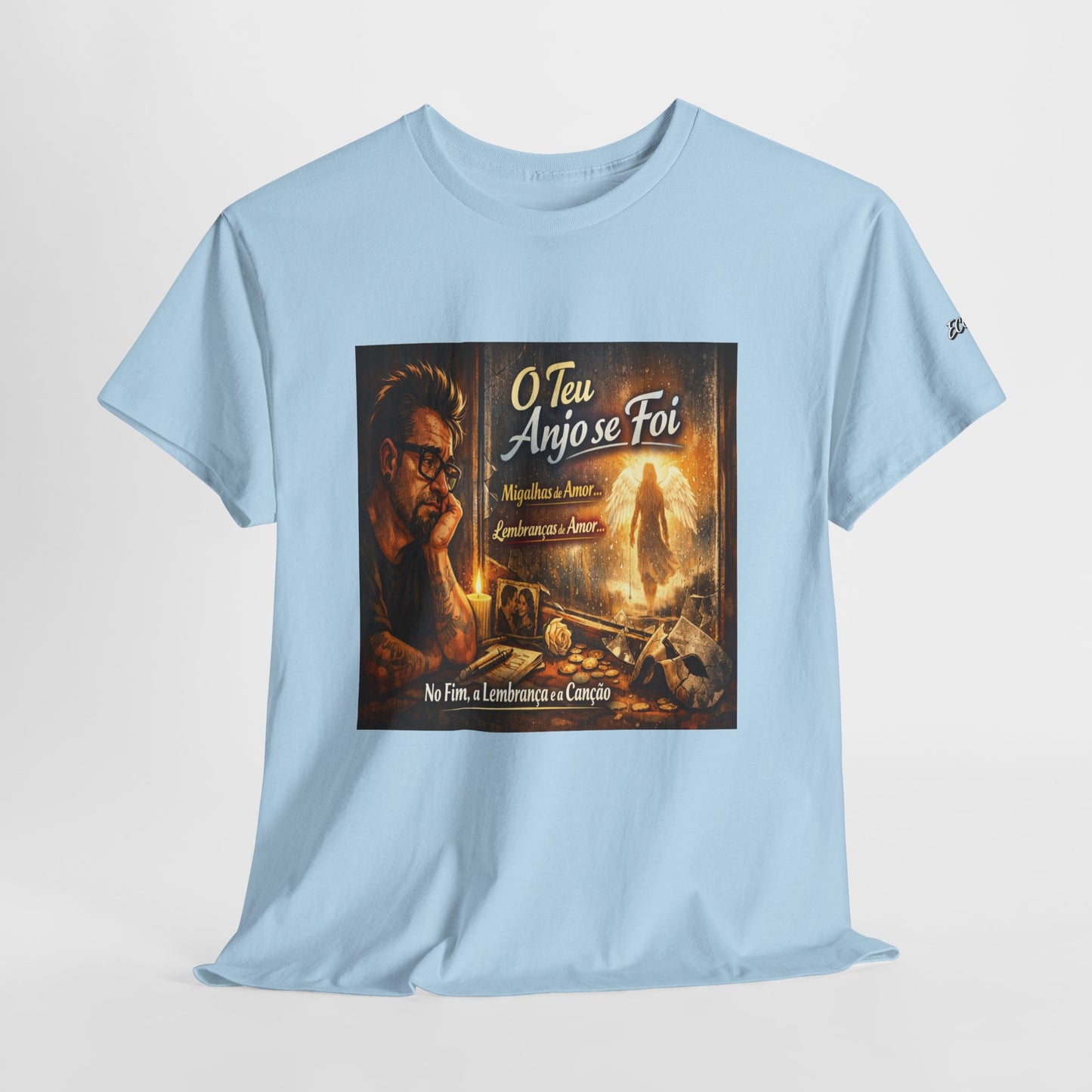 Camiseta Retrato Cinemático Streetwear – Arte Expressiva e Atmosfera Noturna
