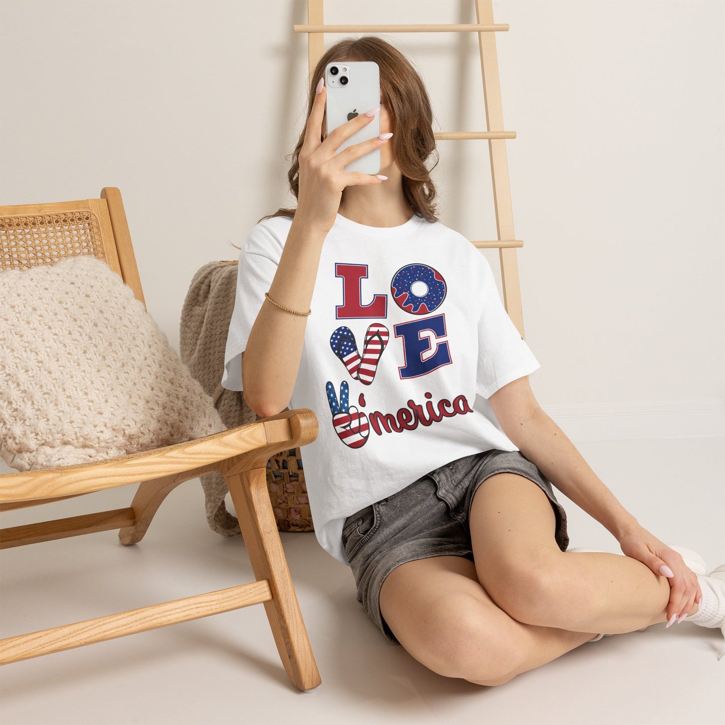 Camiseta Unissex Love America | Algodão Premium Gildan® 5000