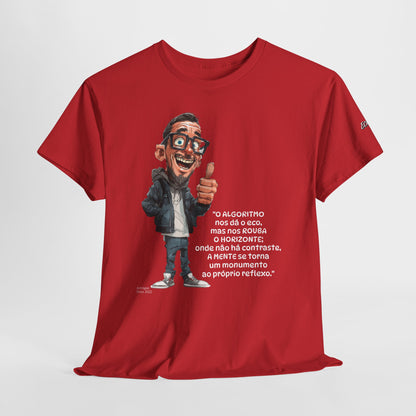 Camiseta Algoritmos e Ecos – Poema sobre Câmaras de Eco