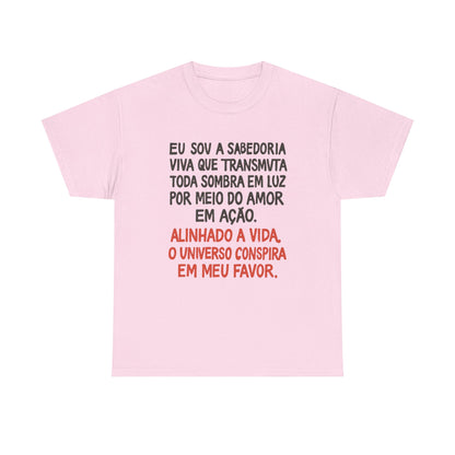 Camiseta Afirmação de Luz — Algodão 100% Clássico