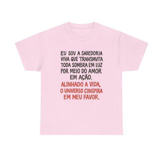 Camiseta Afirmação de Luz — Algodão 100% Clássico