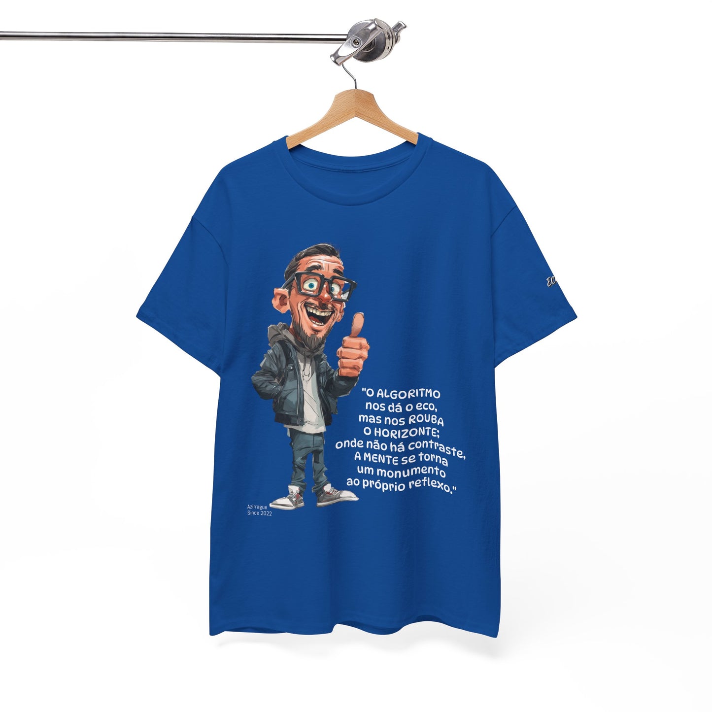 Camiseta Algoritmos e Ecos – Poema sobre Câmaras de Eco