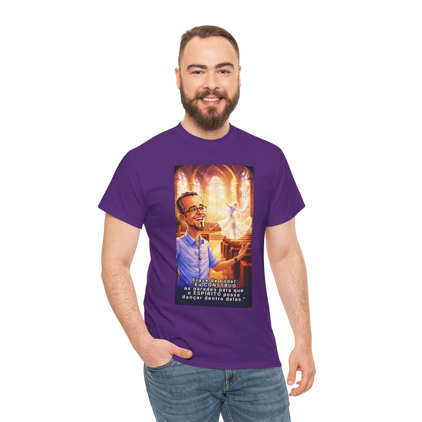Camiseta Azimur com Frase de poder "Eu construo as paredes para que o Espírito possa dançar dentro delas."
 – Algodão Premium