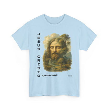 Camiseta Jesus Cristo, pão da vida — Frase Devocional Minimalista
