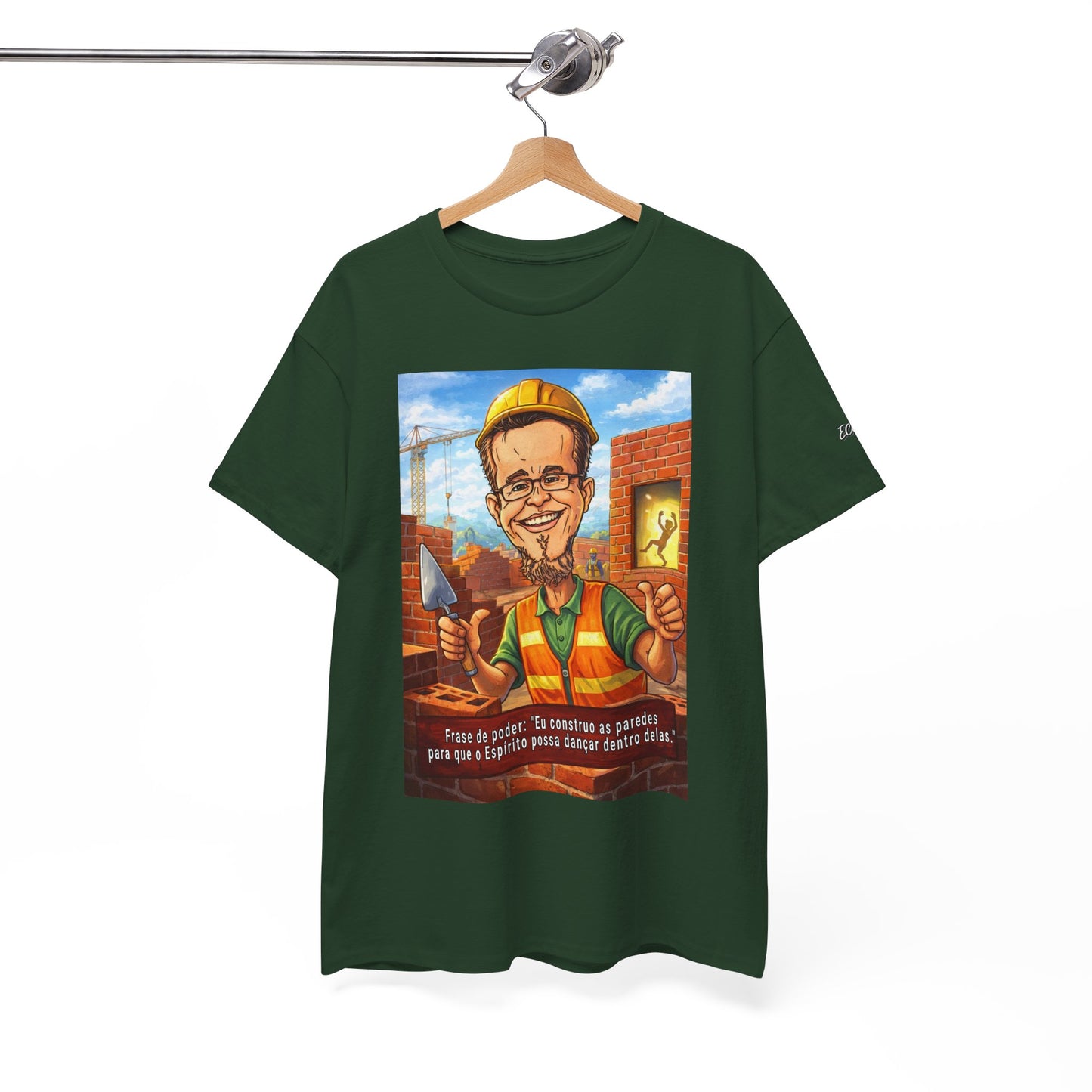 Camiseta Azimur com Frase de poder "Eu construo as paredes para que o Espírito possa dançar dentro delas."
 – Algodão Premium