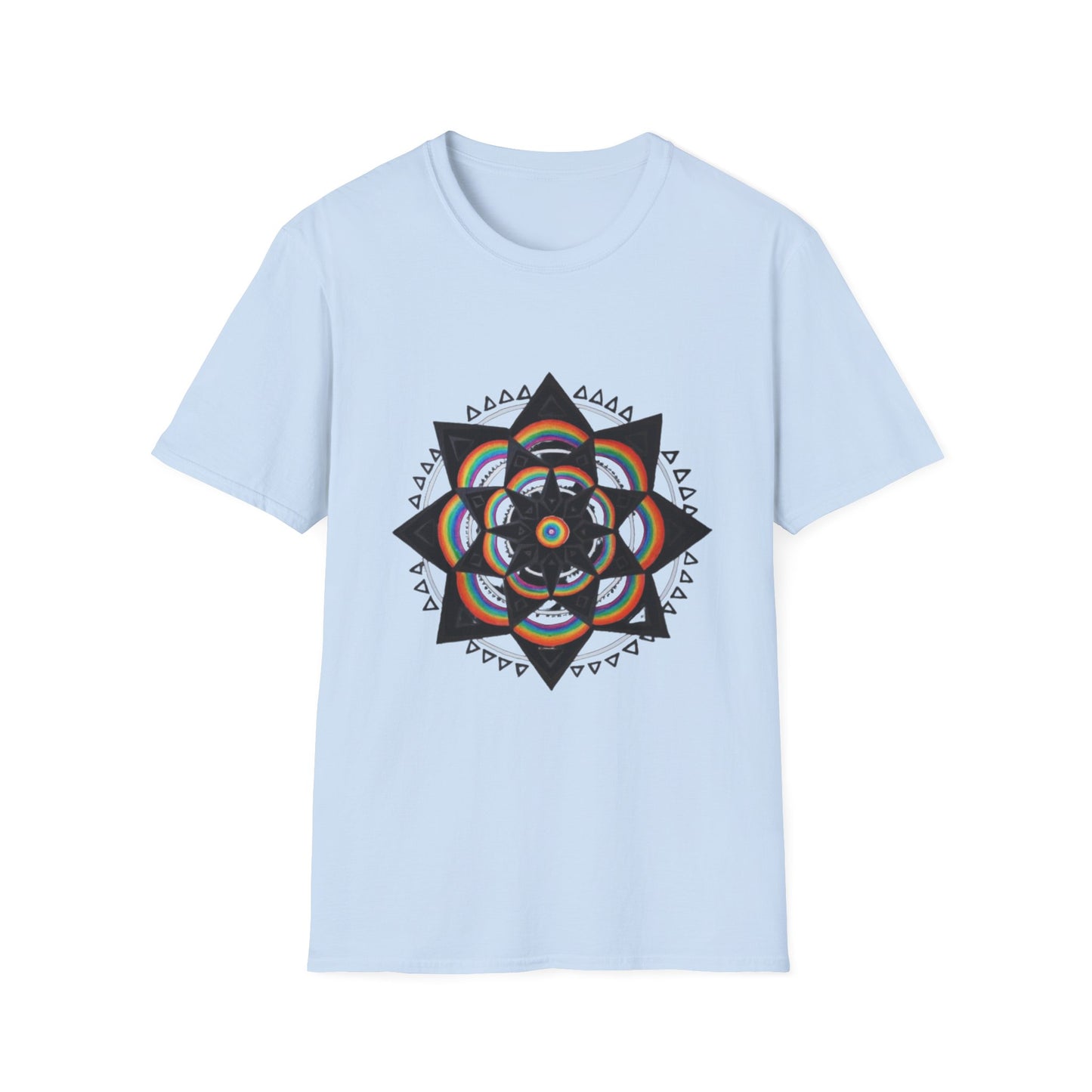 Camiseta estampada Mandala Geometric | Rainbow Tribal Flower Azirrague