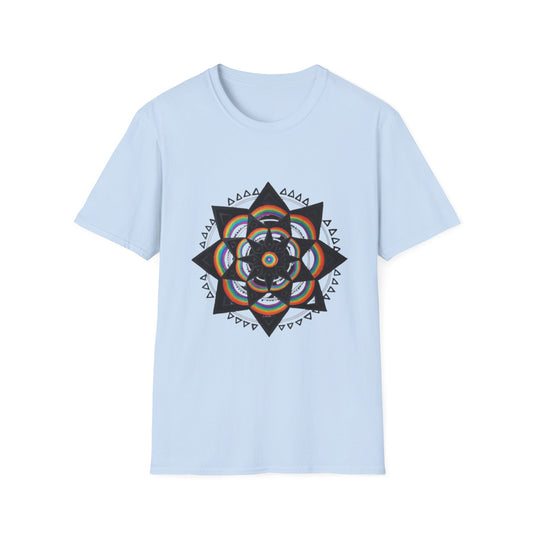 Camiseta estampada Mandala Geometric | Rainbow Tribal Flower Azirrague