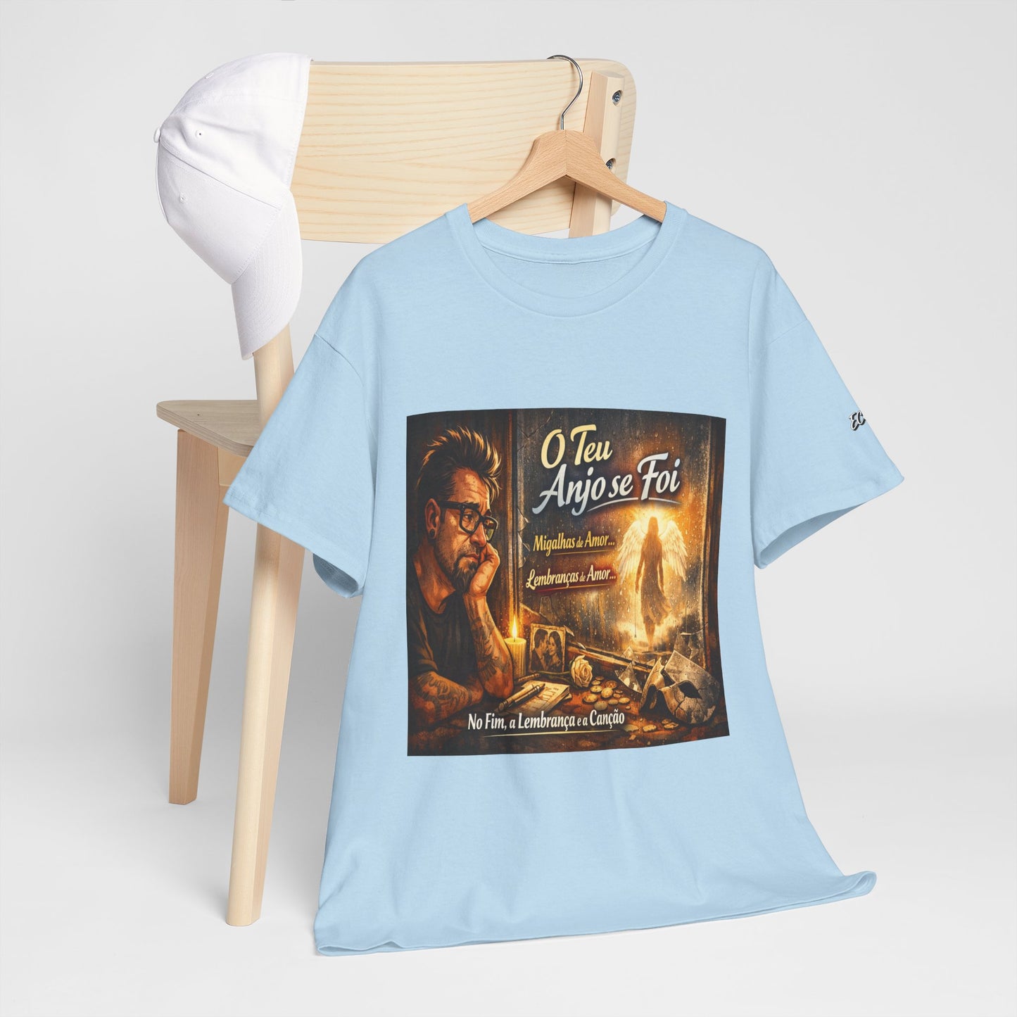 Camiseta Retrato Cinemático Streetwear – Arte Expressiva e Atmosfera Noturna
