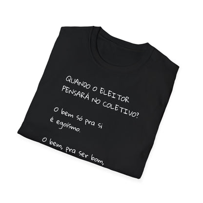 Camiseta Consciência Coletiva – Frase Reflexiva em Algodão Softstyle