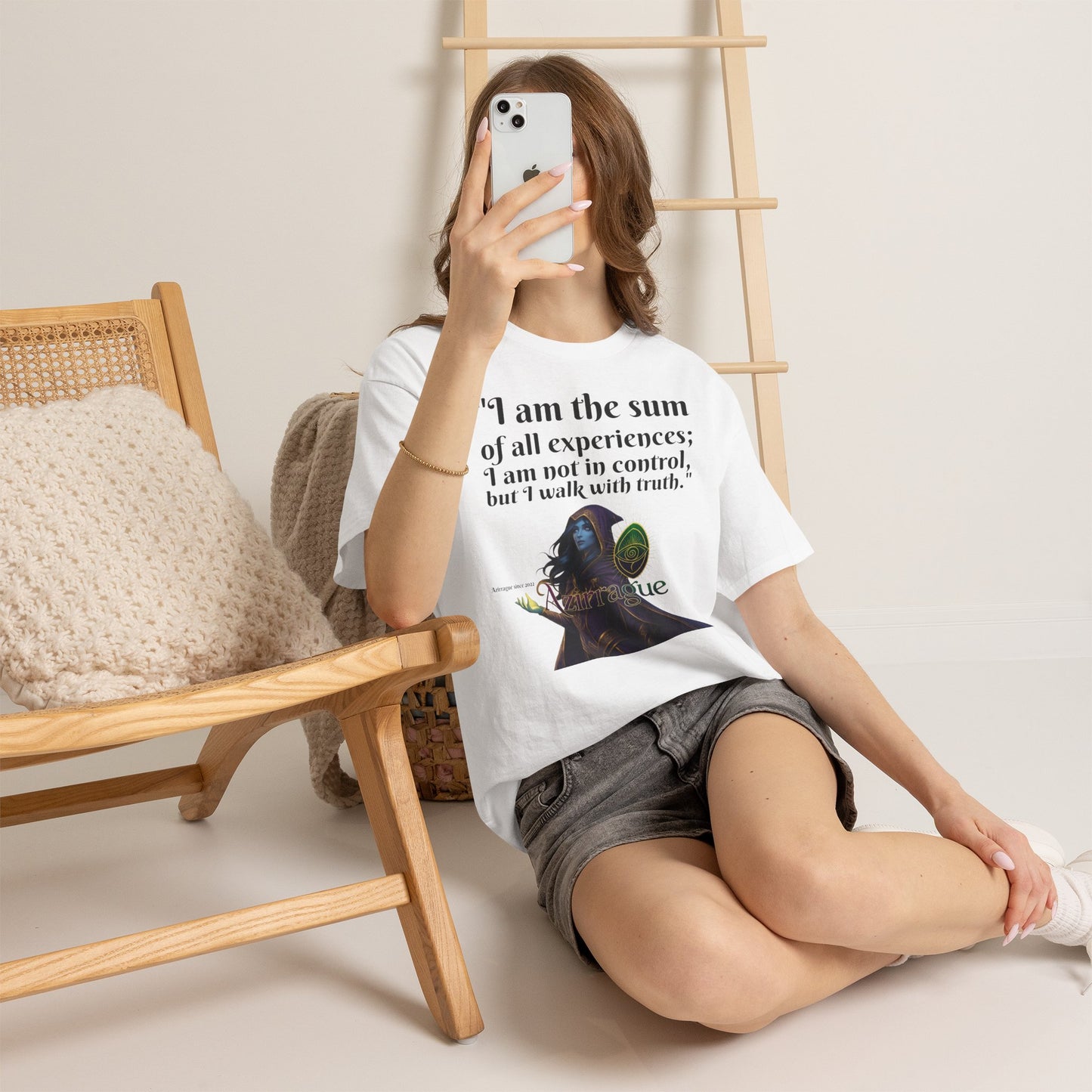 Inspirational Quote T-Shirt — "I am the sum of all experiences; I am not in control, but I walk with truth"