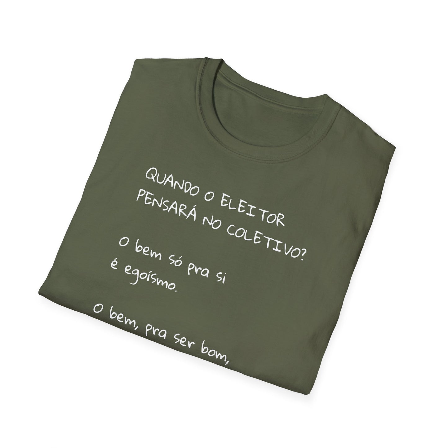 Camiseta Consciência Coletiva – Frase Reflexiva em Algodão Softstyle