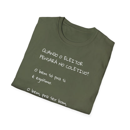 Camiseta Consciência Coletiva – Frase Reflexiva em Algodão Softstyle