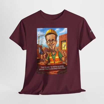 Camiseta Azimur com Frase de poder "Eu construo as paredes para que o Espírito possa dançar dentro delas."
 – Algodão Premium