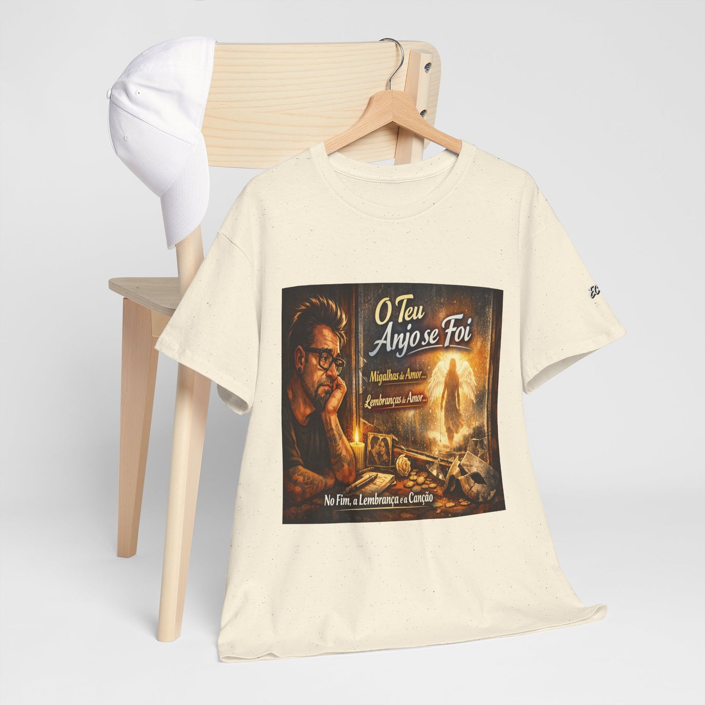 Camiseta Retrato Cinemático Streetwear – Arte Expressiva e Atmosfera Noturna