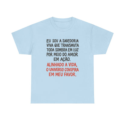 Camiseta Afirmação de Luz — Algodão 100% Clássico