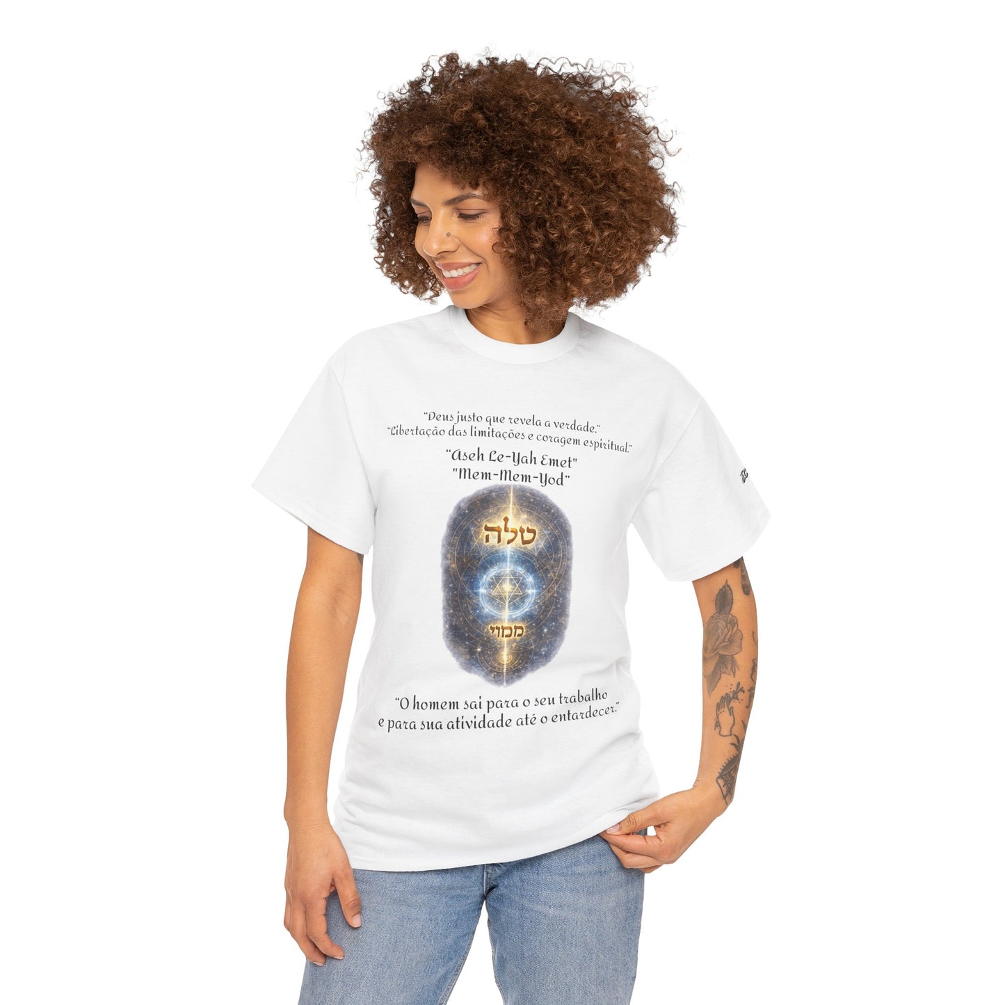 Camiseta Cabalística Asaliah & Imamiah – Símbolos Místicos e Energia Espiritual