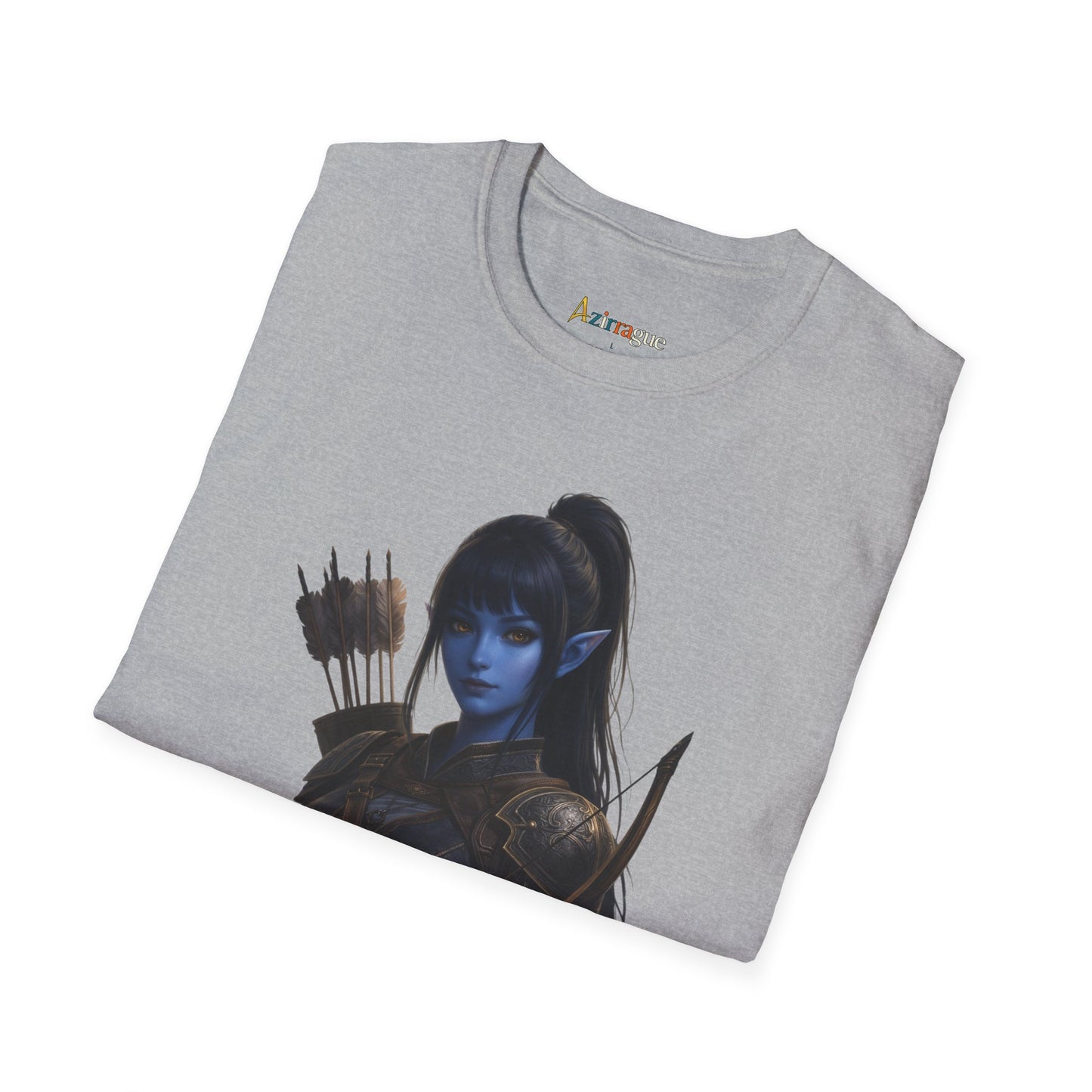 Camiseta Rogue Archer — Camiseta gráfica de arqueira elfa azul de fantasia