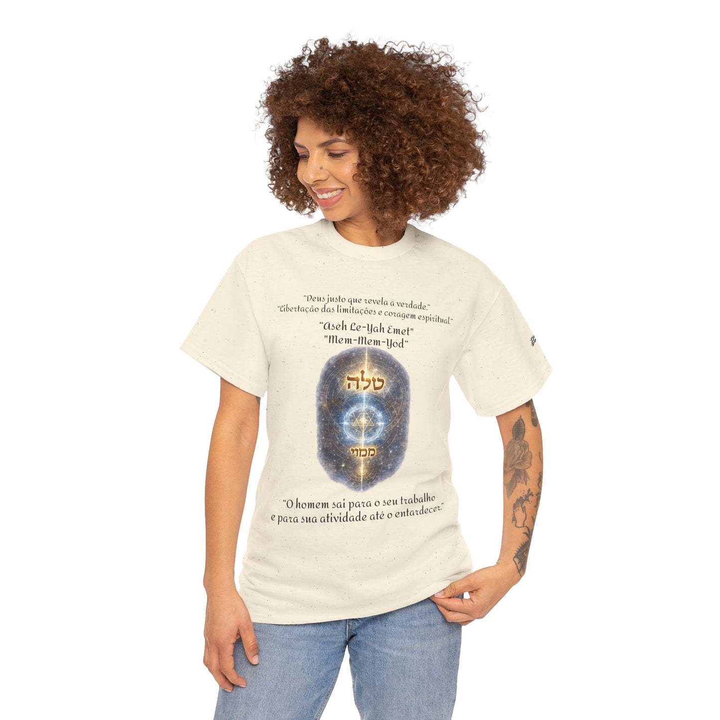 Camiseta Cabalística Asaliah & Imamiah – Símbolos Místicos e Energia Espiritual