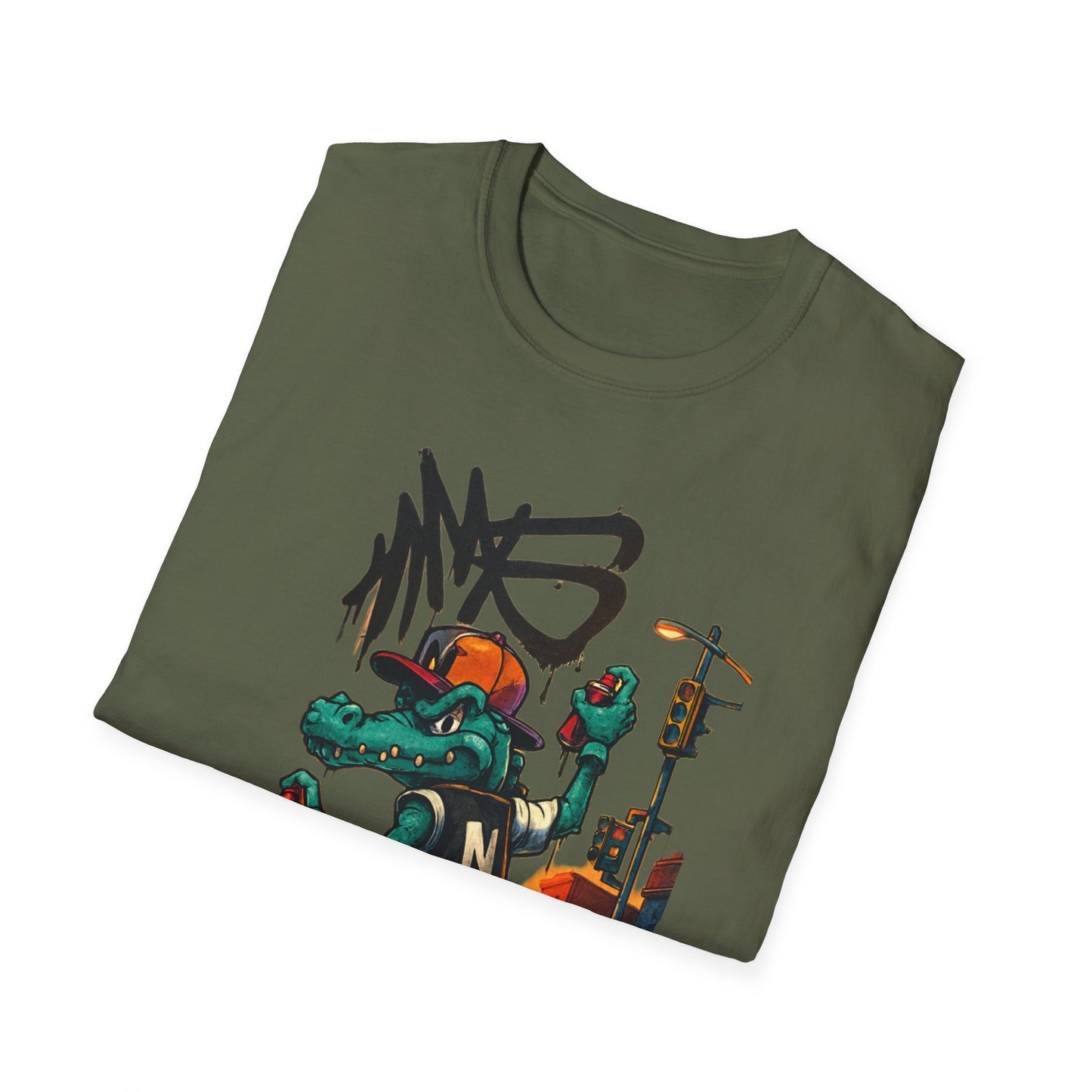 Camiseta Crocodilo Urbano Street Art – Algodão Ring Spun Leve