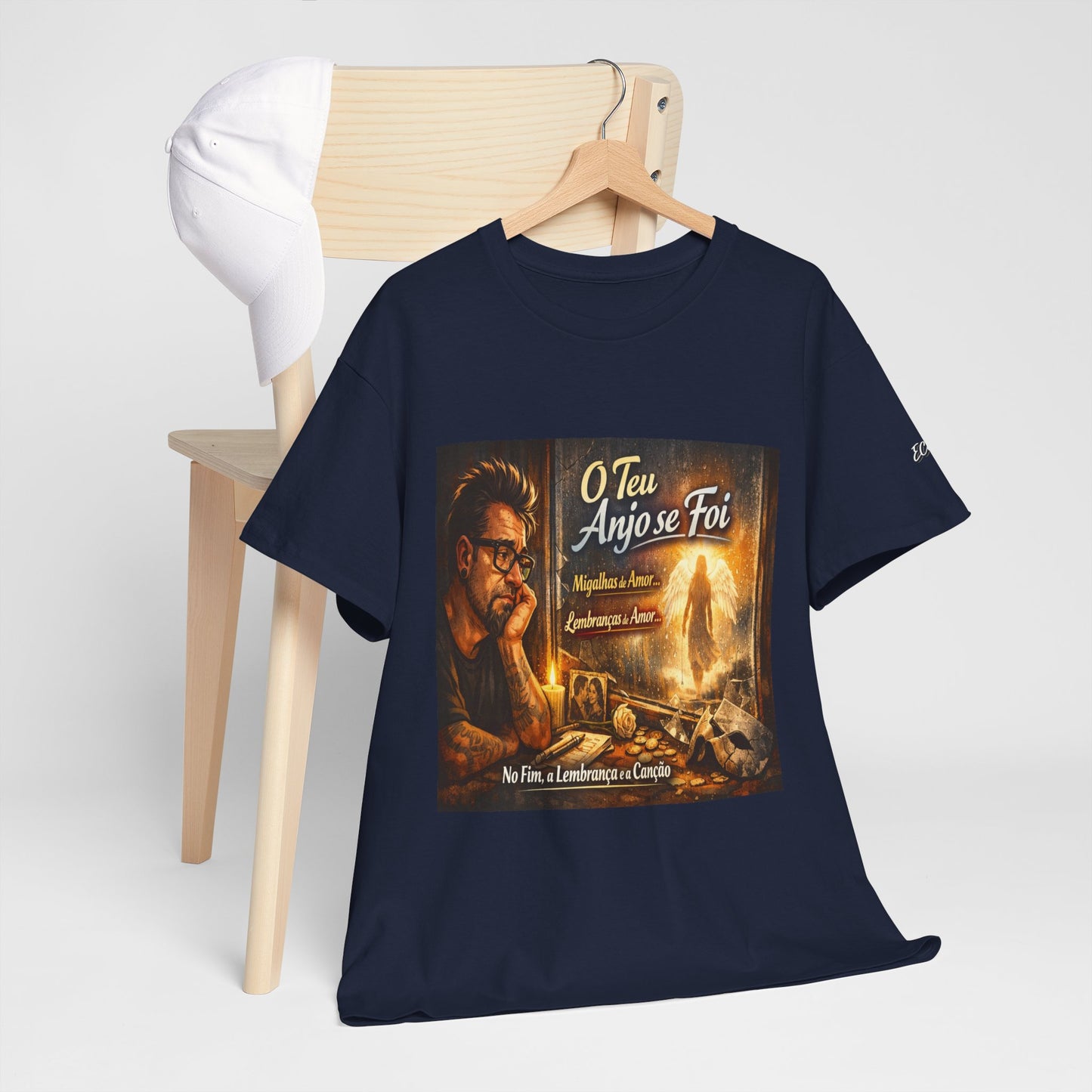 Camiseta Retrato Cinemático Streetwear – Arte Expressiva e Atmosfera Noturna