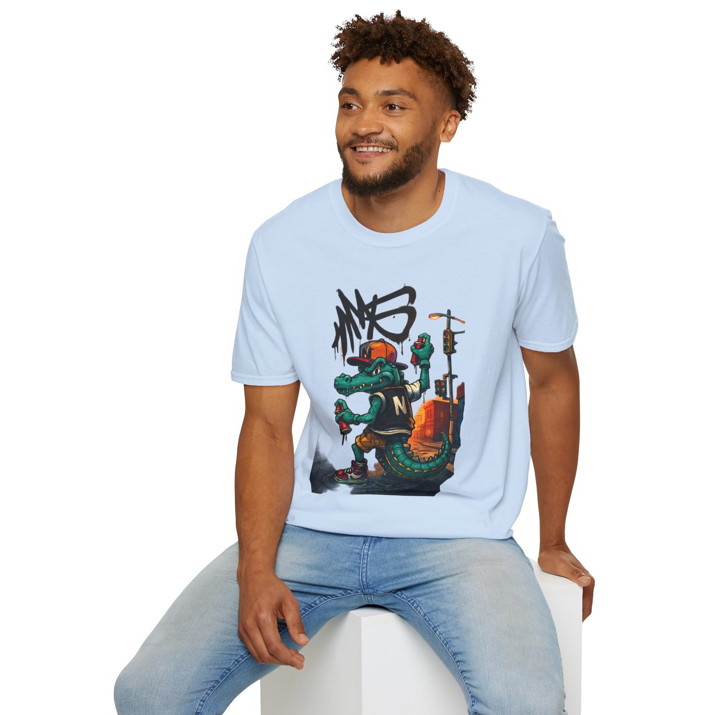 Camiseta Crocodilo Urbano Street Art – Algodão Ring Spun Leve