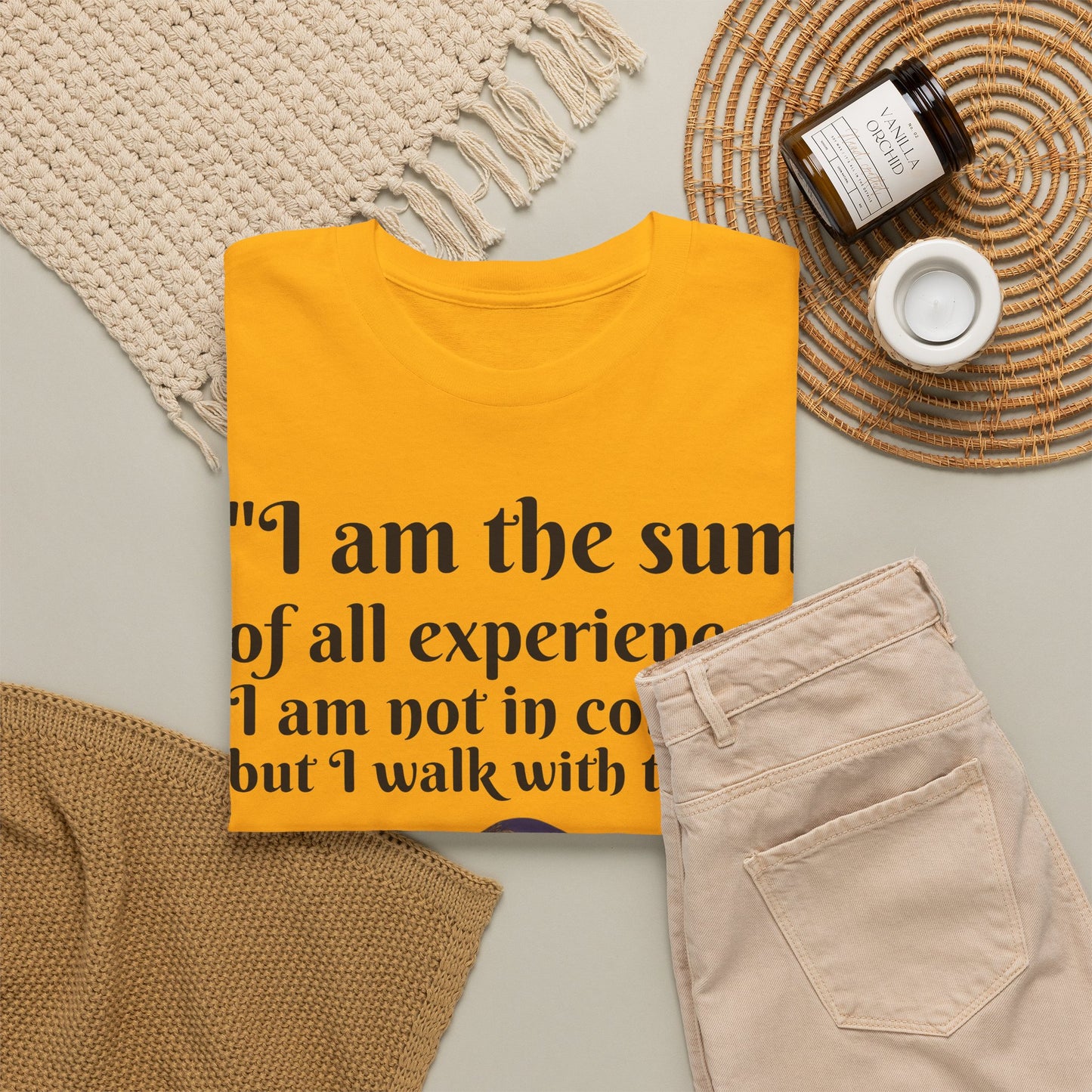 Inspirational Quote T-Shirt — "I am the sum of all experiences; I am not in control, but I walk with truth"