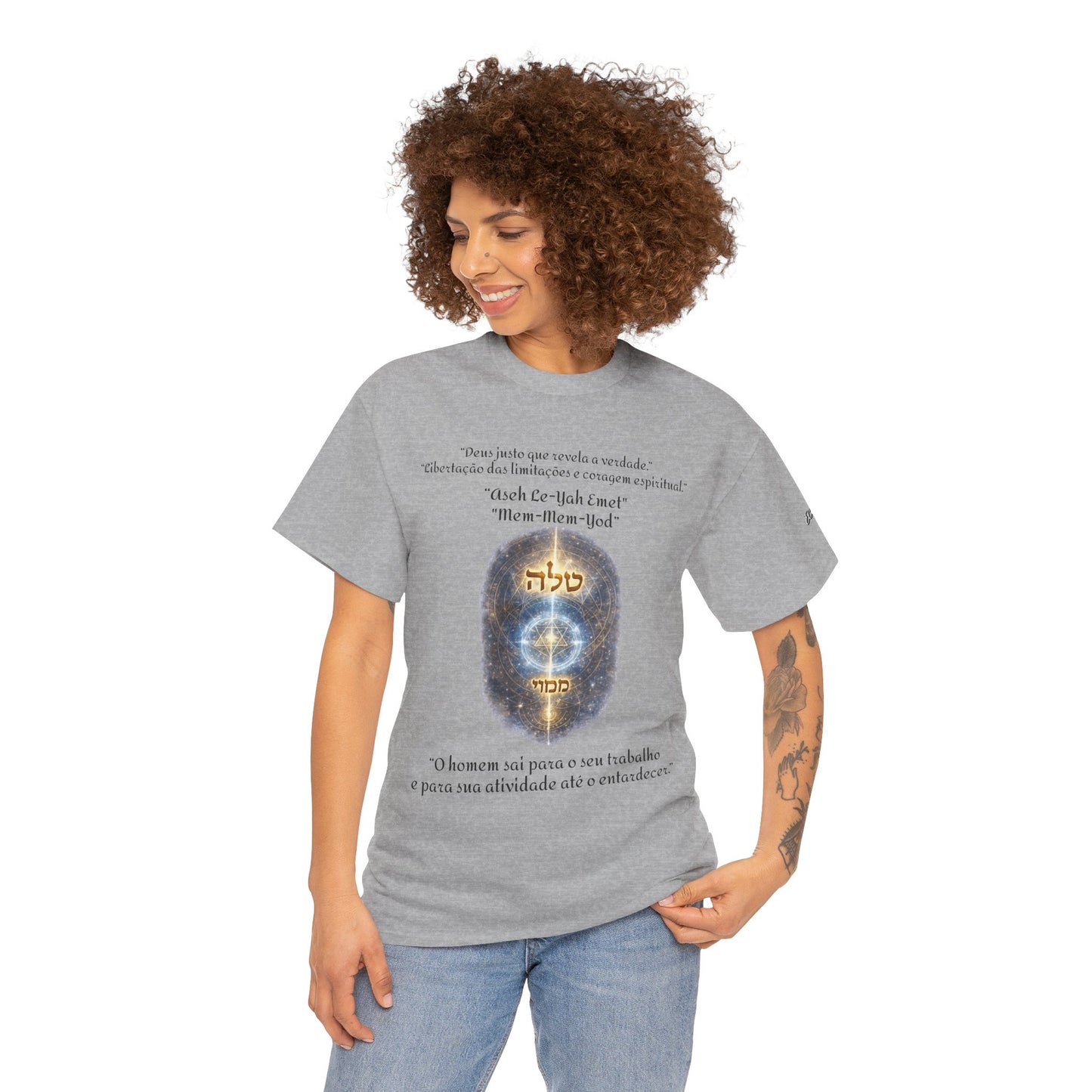 Camiseta Cabalística Asaliah & Imamiah – Símbolos Místicos e Energia Espiritual