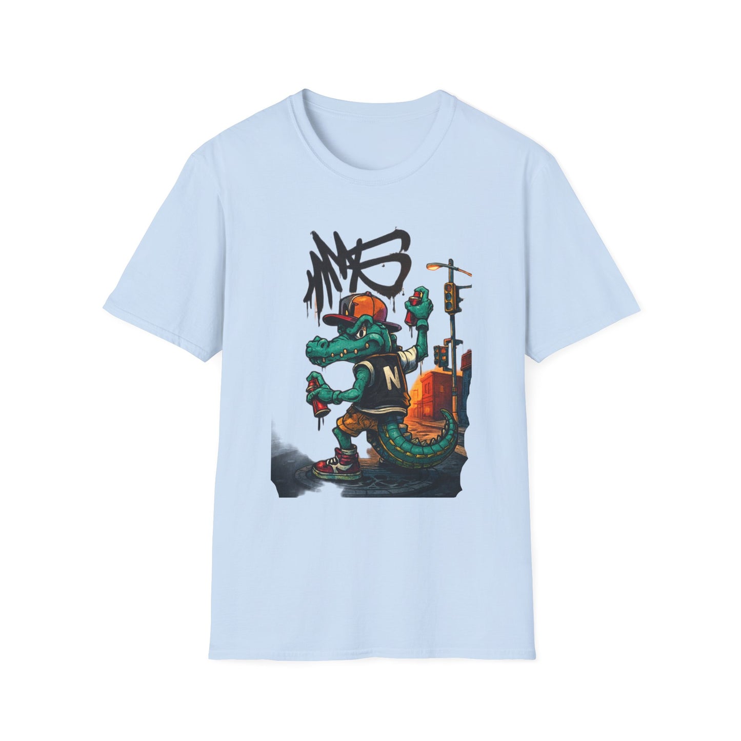 Camiseta Crocodilo Urbano Street Art – Algodão Ring Spun Leve