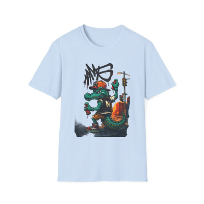 Camiseta Crocodilo Urbano Street Art – Algodão Ring Spun Leve