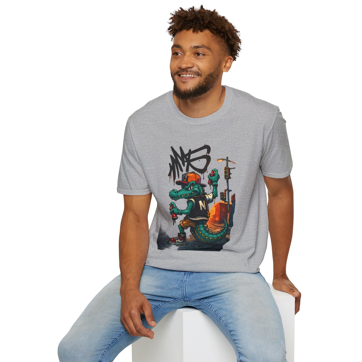 Camiseta Crocodilo Urbano Street Art – Algodão Ring Spun Leve