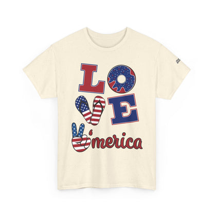 Camiseta Unissex Love America | Algodão Premium Gildan® 5000