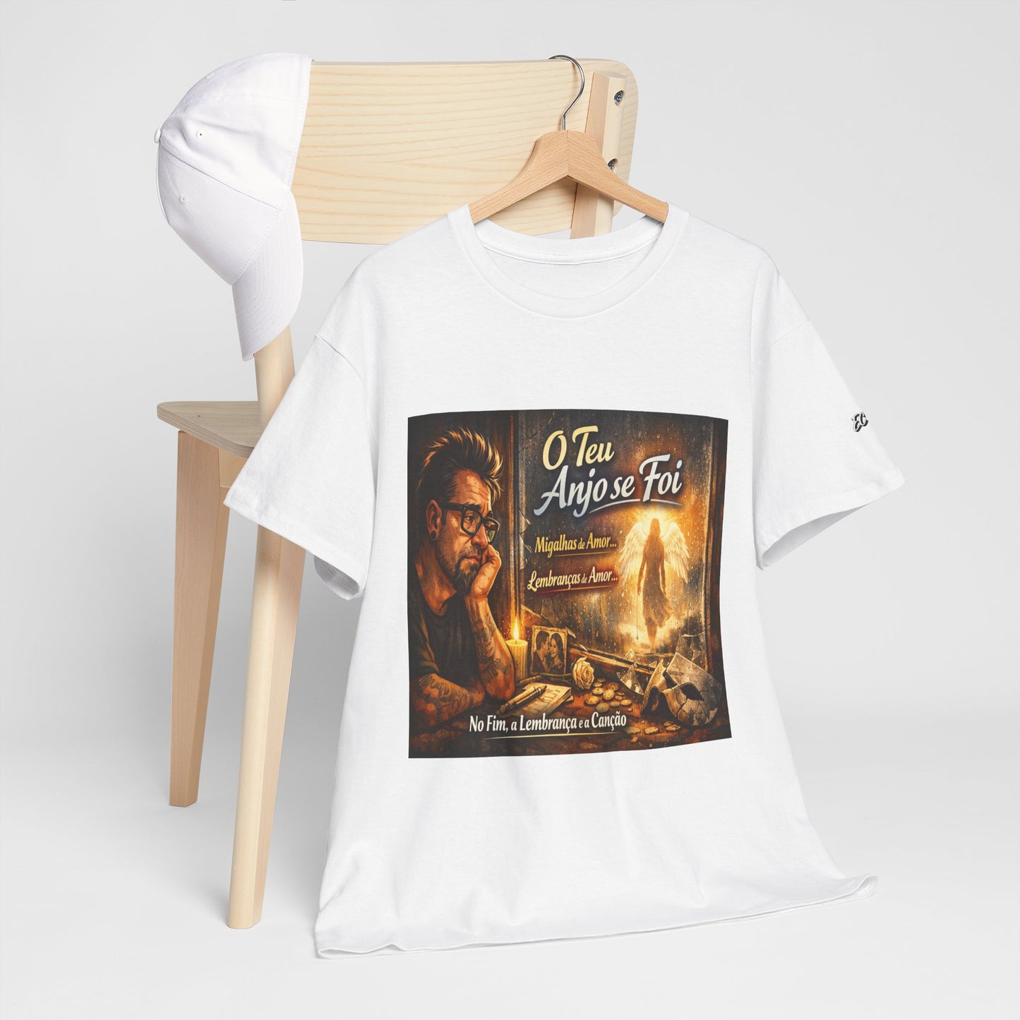 Camiseta Retrato Cinemático Streetwear – Arte Expressiva e Atmosfera Noturna